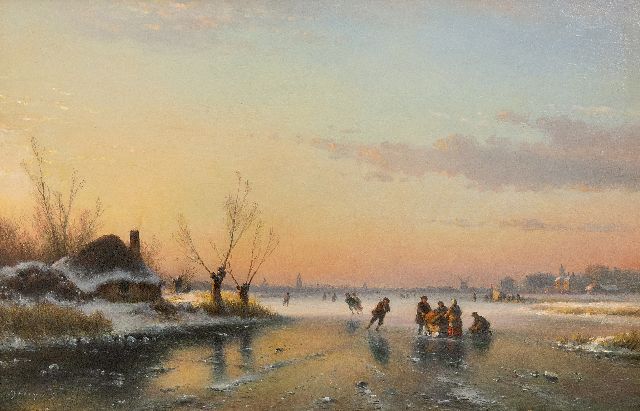 Lodewijk Johannes Kleijn | Wintergezicht, olieverf op paneel, 33,9 x 52,1 cm, gesigneerd l.o.