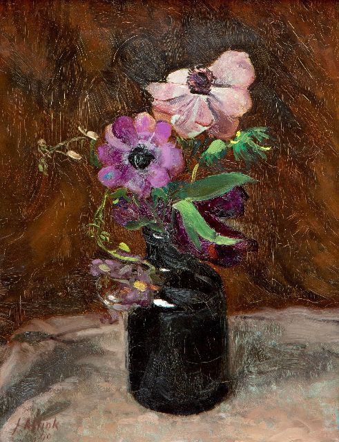 Jan Altink | Anemonen, olieverf op doek, 40,0 x 30,4 cm, gesigneerd l.o. en gedateerd '40