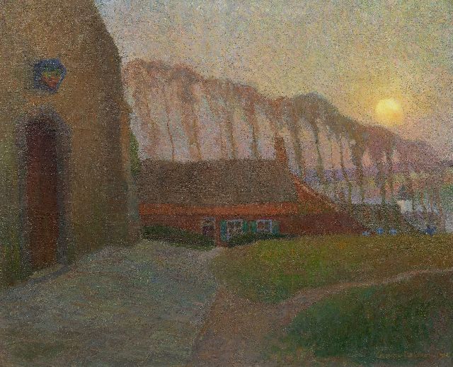 Gustave de Smet | Landschap met kerk, olieverf op doek op paneel, 69,4 x 84,4 cm, gesigneerd r.o. en gedateerd 1904