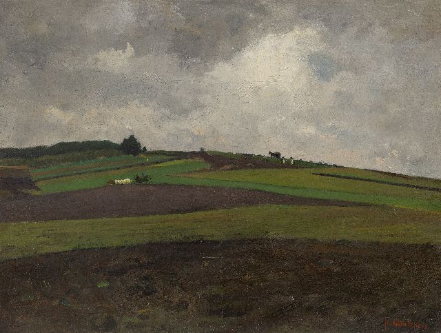 Floris Arntzenius | Heuvellandschap bij regenachtig weer, olieverf op doek, 45,3 x 60,0 cm, gesigneerd r.o.
