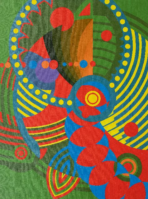 Jack Justice | Parrot, olieverf op doek op board, 121,5 x 90,0 cm, gesigneerd verso op tape en gedateerd 8/8/1966