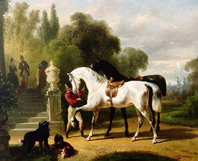 Wouterus Verschuur | Uit paardrijden, olieverf op paneel, 23,3 x 28,3 cm, gesigneerd r.o.