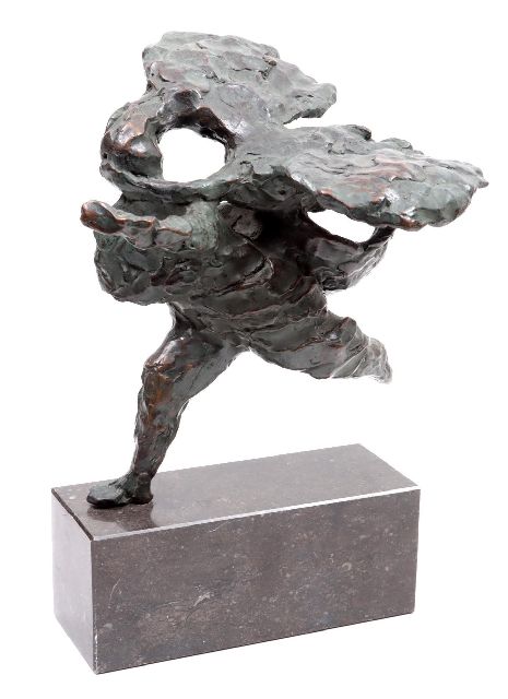 Wolkers J.H.  | Leda en de zwaan, brons 33,0 x 24,0 cm, gedateerd 1956