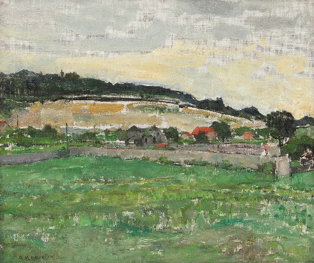 Mondriaan P.C.  | Landschap bij Montmorency, olieverf op doek 46,3 x 55,2 cm, gesigneerd l.o. en verso en verso gedateerd 8 aug. '30