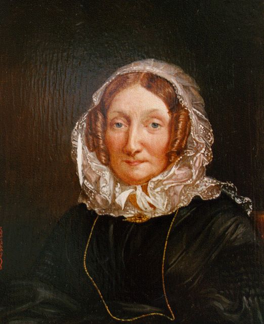 Dewitte | Portret van een vrouw, olieverf op paneel, 14,9 x 12,3 cm, gesigneerd l.o.