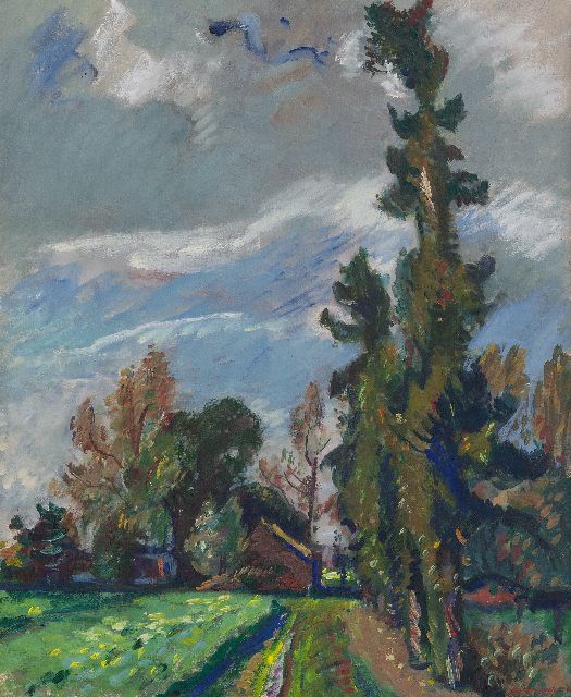 Jan Wiegers | Landschap Veluwe, olieverf op doek, 61,4 x 50,5 cm, gesigneerd r.o. en gedateerd '41