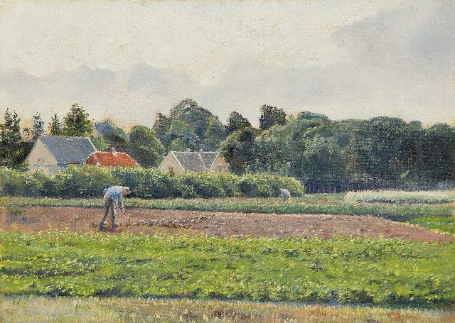 Stricker C.L.  | Landschap te Ede, augustus 1918, olieverf op doek op board 25,1 x 34,5 cm, te dateren augustus 1918