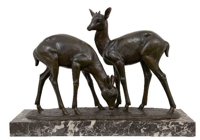 Irénée Rochard | Twee reeën, brons, 37,0 x 53,0 cm, gesigneerd op de basis