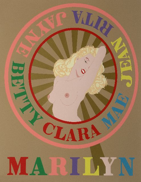 Indiana (Robert Clark) R.  | Sunburst Marilyn (Homage to Marilyn Monroe), zeefdruk op papier 85,0 x 71,5 cm, gesigneerd r.o. (in potlood) en gedateerd 2001 (in potlood)