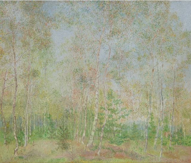 Jakob Nieweg | Berkenbomen, olieverf op doek, 60,3 x 70,7 cm, gesigneerd r.o. en gedateerd 1920