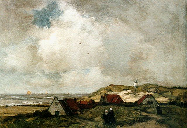 Théophile Emile Achille de Bock | Dorpje bij de zee, olieverf op paneel, 40,2 x 52,8 cm, gesigneerd r.o.