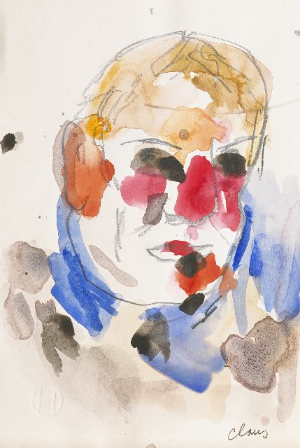 Hugo Claus | Untitled, potlood, inkt en aquarel op papier, 20,7 x 14,1 cm, gesigneerd r.o. en voorzien van blindstempel