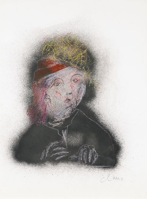 Hugo Claus | Untitled, potlood, inkt en waskrijt op papier, 73,1 x 55,3 cm, gesigneerd r.o. en voorzien van blindstempel