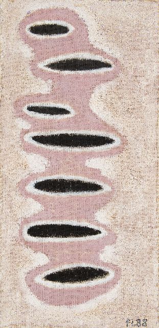 Frank Lodeizen | Zonder titel, olieverf en zand op doek, 90,3 x 44,5 cm, gesigneerd r.o. met initialen en gedateerd '88