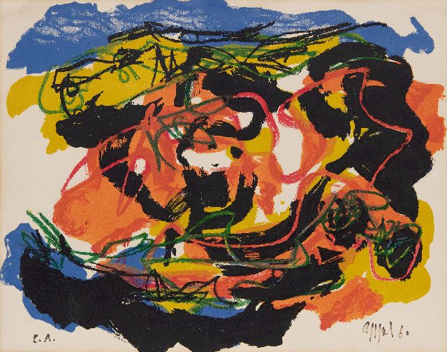 Karel Appel | Compositie, litho, 38,9 x 49,8 cm, gesigneerd r.o. en gedateerd '60