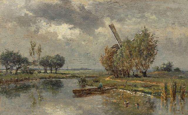 Paul Joseph Constantin Gabriel | Voor het onweer, bij Abcoude, olieverf op doek, 28,6 x 46,2 cm, gesigneerd r.o.