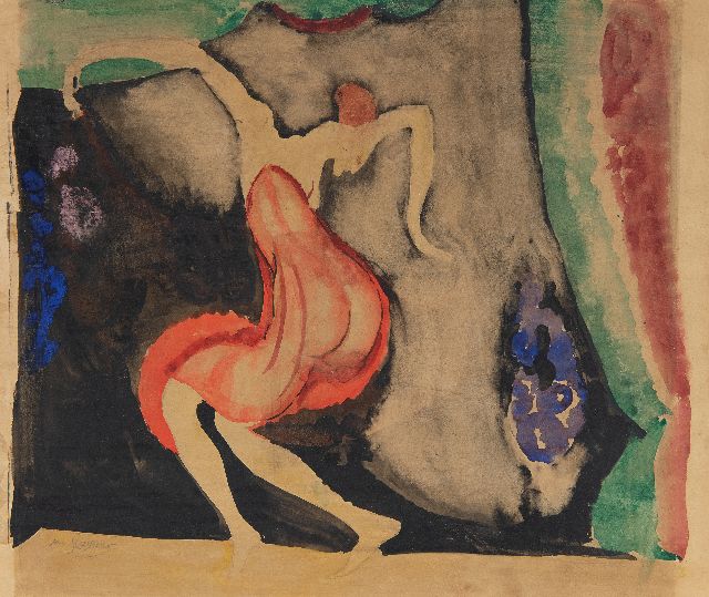 Jan Sluijters | Danseres, aquarel op papier, 35,0 x 41,8 cm, gesigneerd l.o. en te dateren ca. 1920