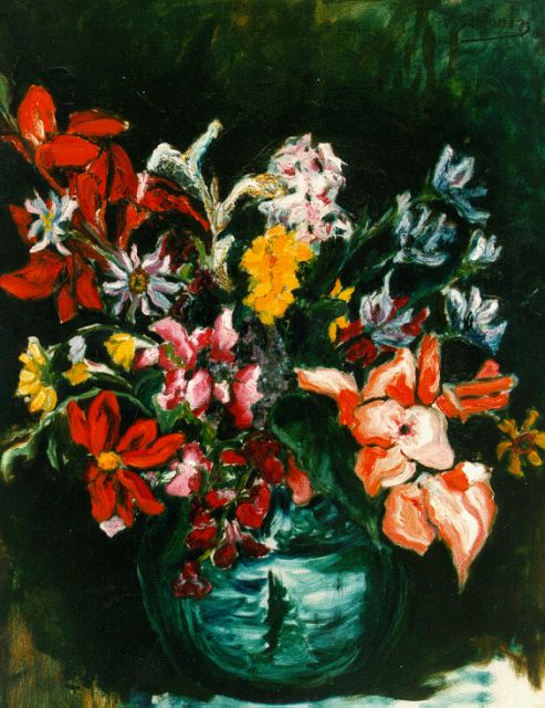 Victor Simonin | Bloemen in een Chinese vaas, olieverf op doek, 80,0 x 60,0 cm, gesigneerd r.b.