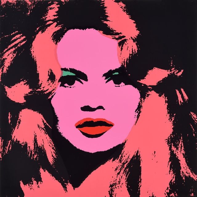 Naar Andy Warhol | Brigitte Bardot, zeefdruk op papier, 91,0 x 91,0 cm