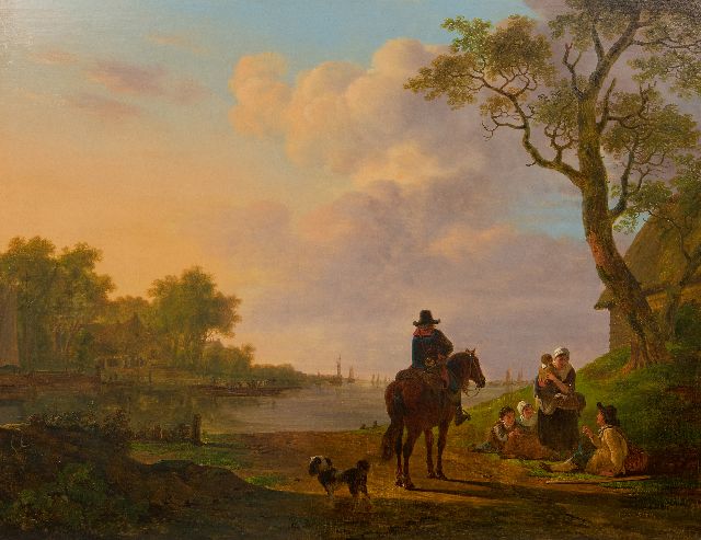 Jacob van Strij | De postiljon, olieverf op paneel, 64,9 x 83,8 cm, gesigneerd r.o.