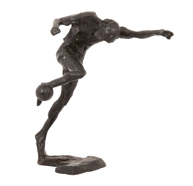 Kees Verkade | Johan Cruyff, brons, 22,5 x 22,0 cm, gesigneerd op basis met initialen en gedateerd '78 op de basis