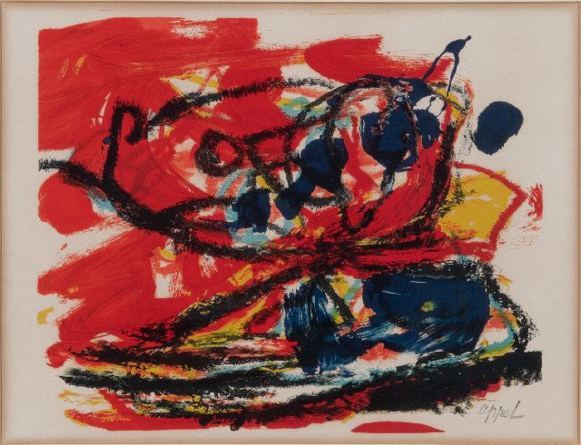 Karel Appel | Musique Barbare (litho), litho, 28,0 x 37,5 cm, gesigneerd r.o. (in de steen) en te dateren ca. 1963