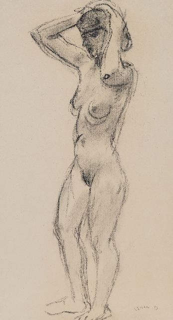 Johan Dijkstra | Vrouwelijk naakt, krijt op papier, 51,3 x 31,1 cm, gesigneerd r.o.