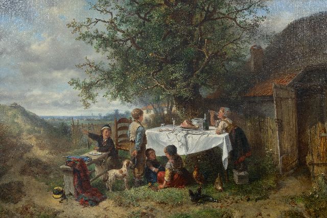 Mari ten Kate | Een onverwachte picknick, olieverf op doek, 60,5 x 90,5 cm, gesigneerd l.o.