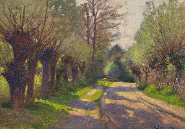 Henri Lebasque | Route ombragée, Saint-Tropez, olieverf op board, 32,5 x 45,5 cm, gesigneerd r.o. en te dateren ca. 1895