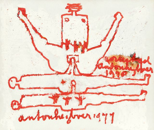 Anton Heyboer | Ollekebolleke, olieverf op doek, 54,9 x 64,9 cm, gesigneerd tweemaal m.o. en r.m. en gedateerd 1977