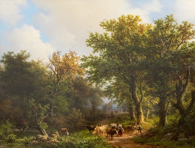 Barend Cornelis Koekkoek | Bosgezicht, olieverf op doek, 69,0 x 88,5 cm, gesigneerd r.o. en gedateerd 1853