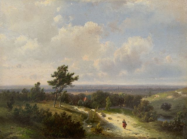 Pieter Kluyver | Panoramisch zomerlandschap, olieverf op paneel, 25,4 x 34,3 cm, gesigneerd r.o. en zonder lijst