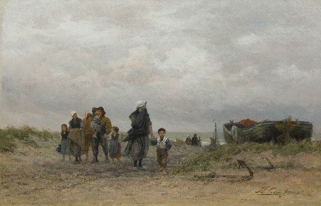 Philip Sadée | Thuiskomst van de vissersvloot, olieverf op doek, 72,5 x 102,3 cm, gesigneerd r.o. en gedateerd 1903