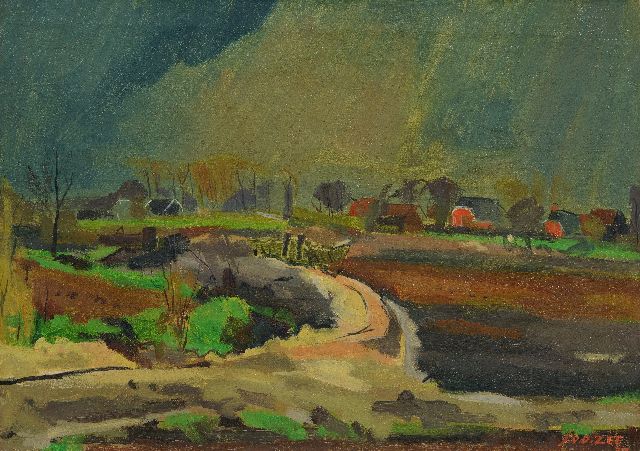 Jan van der Zee | Gronings boerenlandschap, olieverf op doek, 50,3 x 70,5 cm, gesigneerd r.o. en gedateerd '37