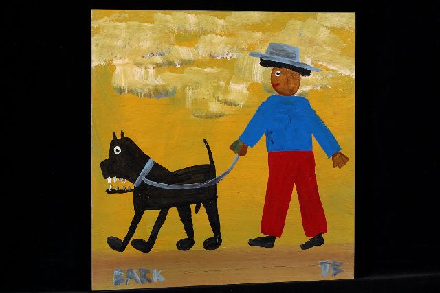 Tim Brown | Bark, acryl op paneel, 38,0 x 36,0 cm, gesigneerd r.o. met initialen