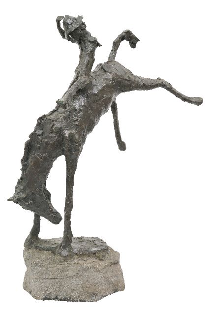 Jits Bakker | Rodeo, brons, 82,5 x 67,5 cm, gesigneerd op basis
