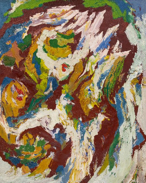 Frieda Hunziker | Compositie, olieverf op doek, 124,9 x 100,1 cm, te dateren 1961