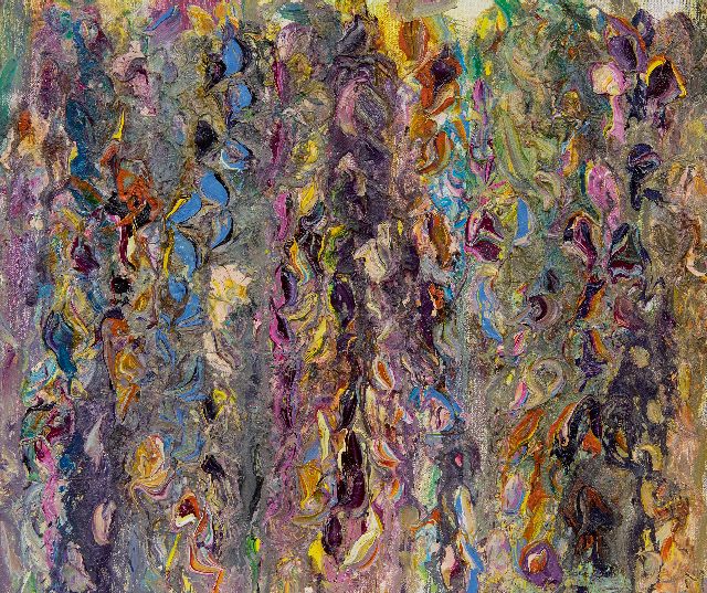 Marc Mulders | Delphiniums, olieverf op doek, 50,0 x 60,0 cm, gesigneerd r.o.