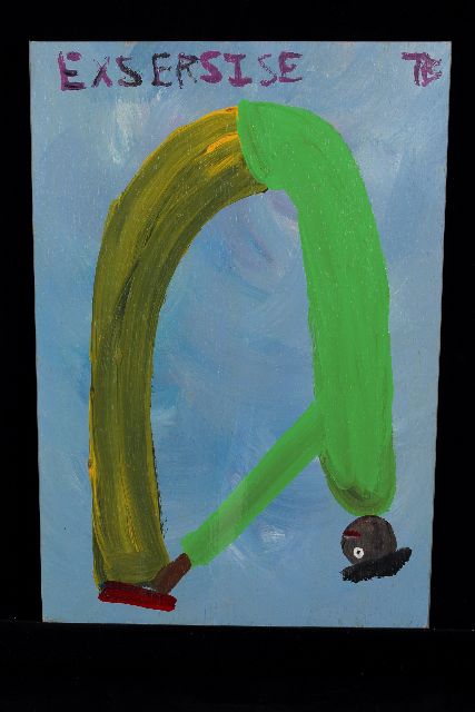 Tim Brown | Exsersise, acryl op paneel, 52,0 x 36,0 cm, gesigneerd r.b. met initialen