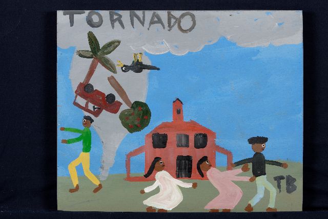 Brown T.  | Tornado, acryl op paneel 37,0 x 45,0 cm, gesigneerd r.o. met initialen