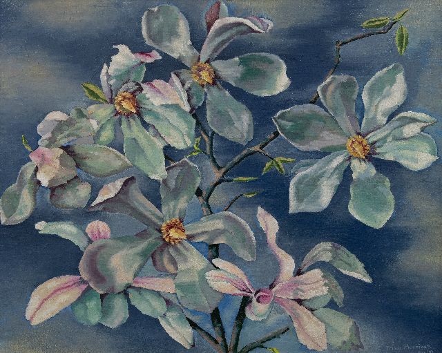 Hunziker F.  | Magnolia, olieverf op doek 60,6 x 75,2 cm, gesigneerd r.o. en gedateerd Mei/43