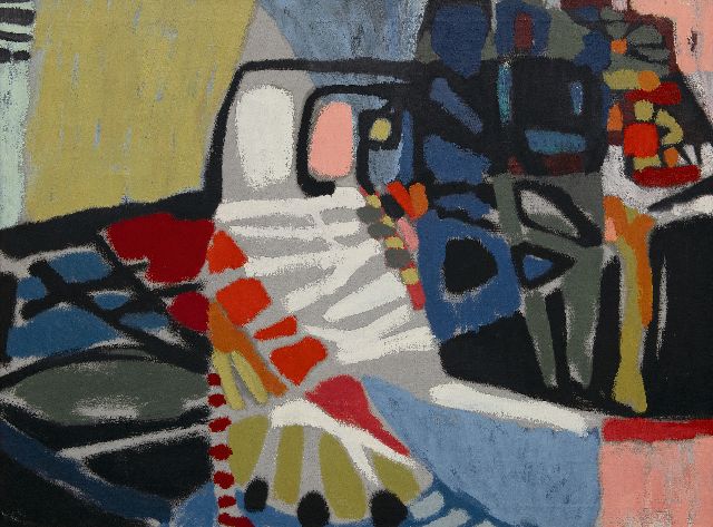 Frieda Hunziker | Compositie 54, olieverf op doek, 74,9 x 99,9 cm, gesigneerd verso en te dateren 1954