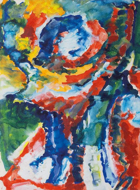 Frieda Hunziker | Compositie I, gouache op papier, 51,3 x 38,8 cm, te dateren ca. 1965