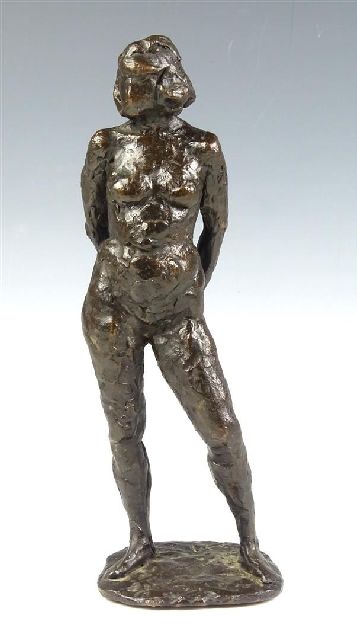 Onbekend | Vrouwelijk naakt, brons, 30,0 x 10,2 cm, gedateerd '99