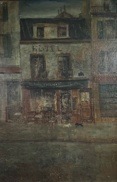Jan van Heel | Parijs (pleintje), olieverf op paneel, 51,0 x 34,0 cm, te dateren ca. 1946