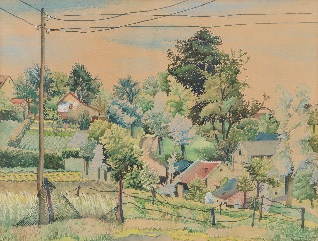 Frieda Hunziker | Pannenscheid, aquarel op papier, 35,0 x 45,0 cm, gesigneerd r.o. en gedateerd '43