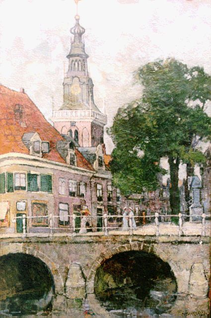 Charles Dankmeijer | Stadsgezicht van Alkmaar, olieverf op doek, 60,2 x 40,4 cm, gesigneerd r.o.