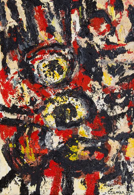 Jan Cremer | Zonder titel, olieverf op doek, 65,2 x 45,1 cm, gesigneerd r.o. en gedateerd '59  VERKOCHT