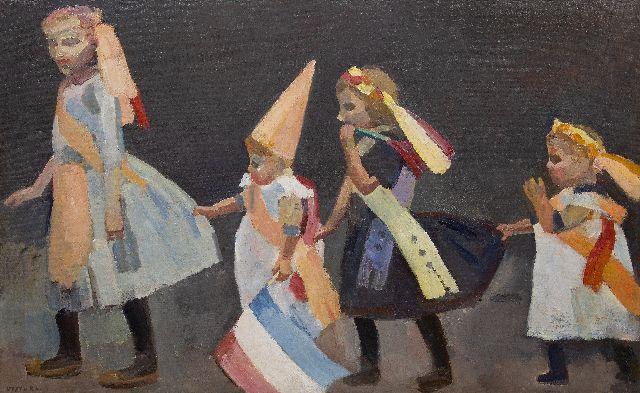 Kees Maks | Hartjesdag in Amsterdam, olieverf op doek, 94,8 x 152,9 cm, gesigneerd l.o. en te dateren ca. 1915