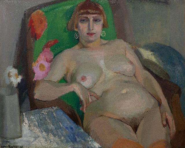 Harrie Kuijten | Vrouwelijk naakt, olieverf op doek, 66,2 x 81,0 cm, gesigneerd l.o. en gedateerd '25 VERKOCHT